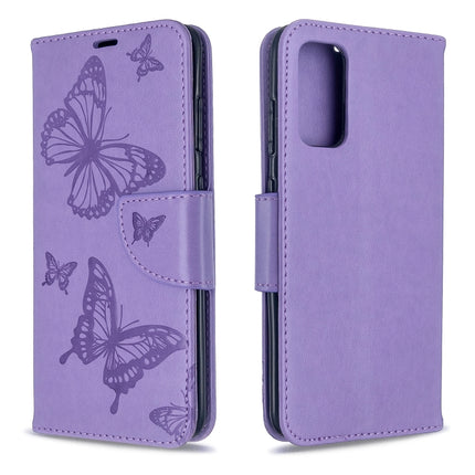 Embossing Two Butterflies Pattern Horizontal Flip PU Leather Case with Holder & Card Slot & Wallet & Lanyard, For Galaxy S20, For Galaxy S20+, For Galaxy A51, For Galaxy A71