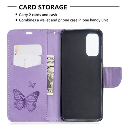 Embossing Two Butterflies Pattern Horizontal Flip PU Leather Case with Holder & Card Slot & Wallet & Lanyard, For Galaxy S20, For Galaxy S20+, For Galaxy A51, For Galaxy A71