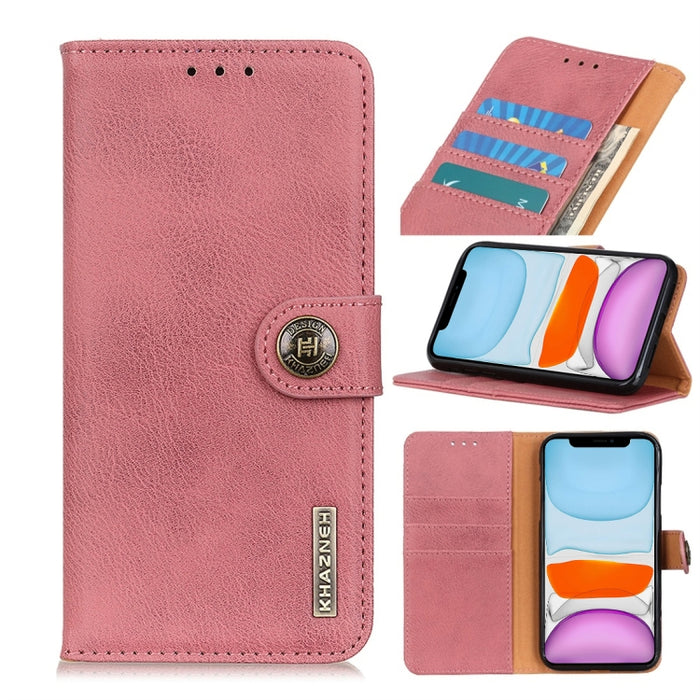Funda de piel de vaca con tapa horizontal, ranuras para tarjetas, tarjetero y billetera, para Galaxy S20, Galaxy S20+, iPhone 11, iPhone 11 Pro, iPhone 11 Pro Max, LG K40S, LG K50S, Motorola Moto E6 Plus/E6s