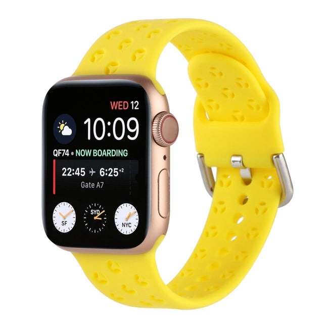 Hollow Out Silicone Watchband For Apple Watch Series, 7 41mm / 6&SE&5&4 40mm / 3&2&1 38mm