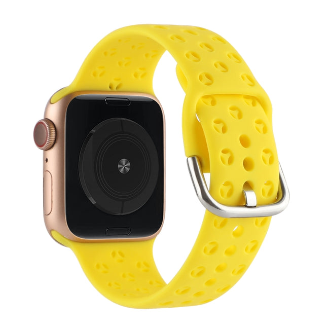 Hollow Out Silicone Watchband For Apple Watch Series, 7 41mm / 6&SE&5&4 40mm / 3&2&1 38mm