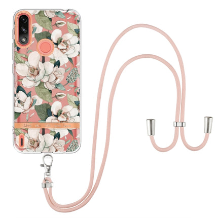 Flowers Series TPU Phone Case with Lanyard, For Motorola Moto E7 Power / Moto E7i Power, For Motorola Moto E20 / E30 / E40, For Motorola Moto G Pure, For Motorola Moto G30 / G20 / G10 / G10 Power