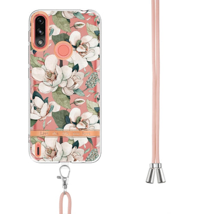 Flowers Series TPU Phone Case with Lanyard, For Motorola Moto E7 Power / Moto E7i Power, For Motorola Moto E20 / E30 / E40, For Motorola Moto G Pure, For Motorola Moto G30 / G20 / G10 / G10 Power