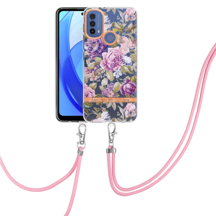 Flowers Series TPU Phone Case with Lanyard, For Motorola Moto E7 Power / Moto E7i Power, For Motorola Moto E20 / E30 / E40, For Motorola Moto G Pure, For Motorola Moto G30 / G20 / G10 / G10 Power