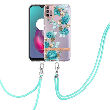 Flowers Series TPU Phone Case with Lanyard, For Motorola Moto E7 Power / Moto E7i Power, For Motorola Moto E20 / E30 / E40, For Motorola Moto G Pure, For Motorola Moto G30 / G20 / G10 / G10 Power