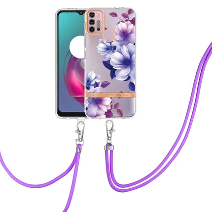 Flowers Series TPU Phone Case with Lanyard, For Motorola Moto E7 Power / Moto E7i Power, For Motorola Moto E20 / E30 / E40, For Motorola Moto G Pure, For Motorola Moto G30 / G20 / G10 / G10 Power