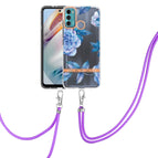 For Motorola Moto G60 / G40 Fusion / Blue Peony