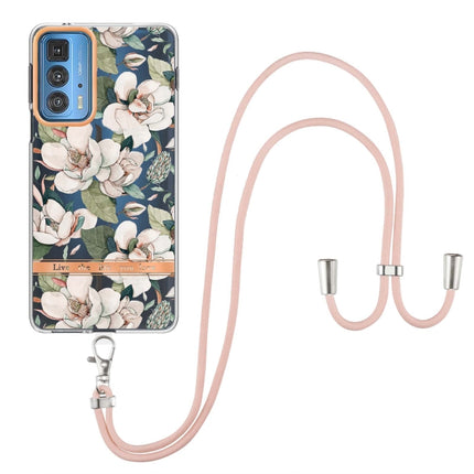 Flowers Series TPU Phone Case with Lanyard, For Motorola Edge 20 Pro