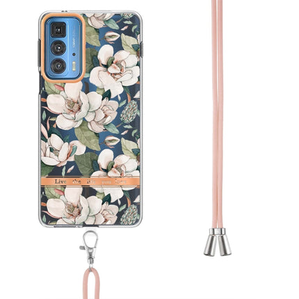 Flowers Series TPU Phone Case with Lanyard, For Motorola Edge 20 Pro