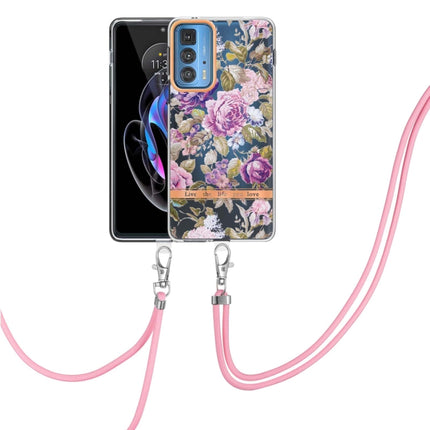 Flowers Series TPU Phone Case with Lanyard, For Motorola Edge 20 Pro