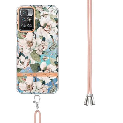 Flowers Series TPU Phone Case with Lanyard, For Xiaomi Redmi 10, For Xiaomi Redmi Note 10 Pro Max / Note 10 Pro, For Xiaomi Redmi Note 10s / Note 10 4G, For Xiaomi Redmi Note 11 5G / Poco M4 Pro 5G