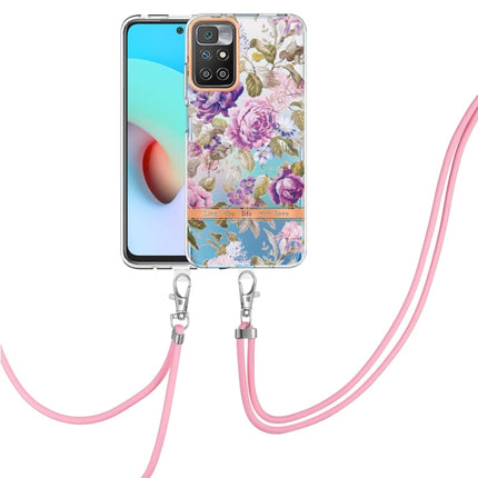 Flowers Series TPU Phone Case with Lanyard, For Xiaomi Redmi 10, For Xiaomi Redmi Note 10 Pro Max / Note 10 Pro, For Xiaomi Redmi Note 10s / Note 10 4G, For Xiaomi Redmi Note 11 5G / Poco M4 Pro 5G