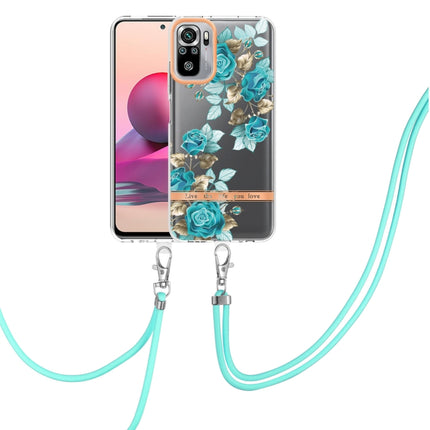 Flowers Series TPU Phone Case with Lanyard, For Xiaomi Redmi 10, For Xiaomi Redmi Note 10 Pro Max / Note 10 Pro, For Xiaomi Redmi Note 10s / Note 10 4G, For Xiaomi Redmi Note 11 5G / Poco M4 Pro 5G