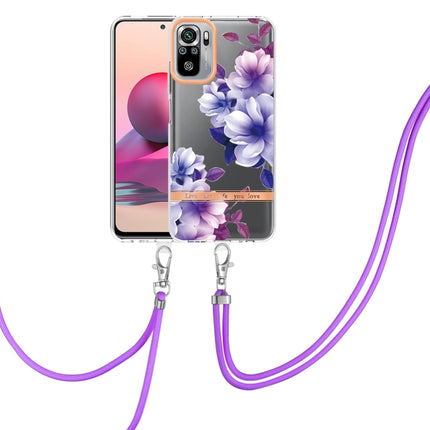 Flowers Series TPU Phone Case with Lanyard, For Xiaomi Redmi 10, For Xiaomi Redmi Note 10 Pro Max / Note 10 Pro, For Xiaomi Redmi Note 10s / Note 10 4G, For Xiaomi Redmi Note 11 5G / Poco M4 Pro 5G