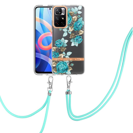 Flowers Series TPU Phone Case with Lanyard, For Xiaomi Redmi 10, For Xiaomi Redmi Note 10 Pro Max / Note 10 Pro, For Xiaomi Redmi Note 10s / Note 10 4G, For Xiaomi Redmi Note 11 5G / Poco M4 Pro 5G