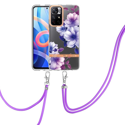 Flowers Series TPU Phone Case with Lanyard, For Xiaomi Redmi 10, For Xiaomi Redmi Note 10 Pro Max / Note 10 Pro, For Xiaomi Redmi Note 10s / Note 10 4G, For Xiaomi Redmi Note 11 5G / Poco M4 Pro 5G