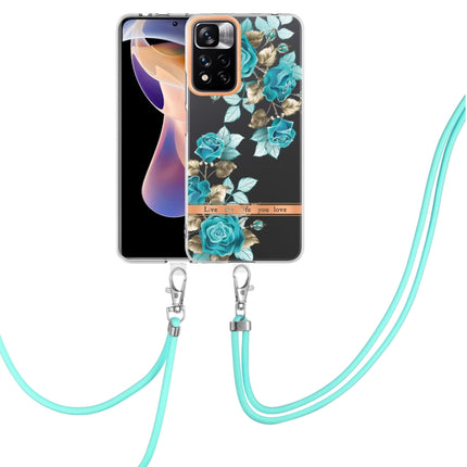Flowers Series TPU Phone Case with Lanyard, For Xiaomi Redmi Note 11 Pro / Redmi Note 11 Pro+, For Xiaomi Mi 11T, For Xiaomi Poco X3 NFC, For Xiaomi Redmi 9A