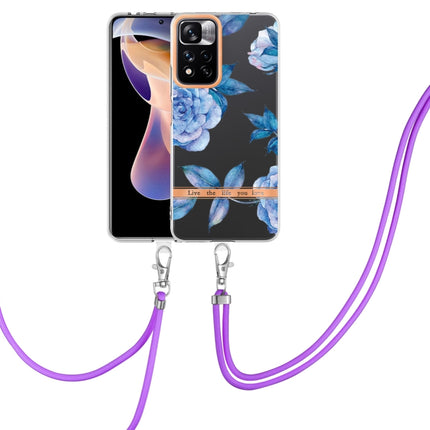 Flowers Series TPU Phone Case with Lanyard, For Xiaomi Redmi Note 11 Pro / Redmi Note 11 Pro+, For Xiaomi Mi 11T, For Xiaomi Poco X3 NFC, For Xiaomi Redmi 9A