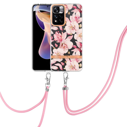Flowers Series TPU Phone Case with Lanyard, For Xiaomi Redmi Note 11 Pro / Redmi Note 11 Pro+, For Xiaomi Mi 11T, For Xiaomi Poco X3 NFC, For Xiaomi Redmi 9A