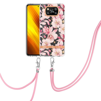 Flowers Series TPU Phone Case with Lanyard, For Xiaomi Redmi Note 11 Pro / Redmi Note 11 Pro+, For Xiaomi Mi 11T, For Xiaomi Poco X3 NFC, For Xiaomi Redmi 9A
