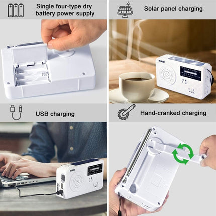 RD-638T Two-band Solar Powered AM / FM Radio Player Flashlight with Dynamo Function
