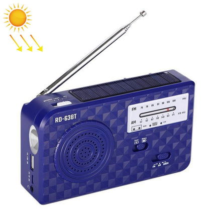 RD-638T Two-band Solar Powered AM / FM Radio Player Flashlight with Dynamo Function