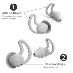 iMeBoBo A1 Shark Fin Version Nano Silicone Sleeping Noise Reduction Earplugs, Two Layer, Three Layer