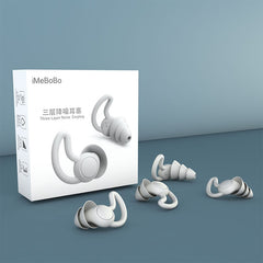 iMeBoBo A1 Shark Fin Version Nano Silicone Sleeping Noise Reduction Earplugs, Two Layer, Three Layer