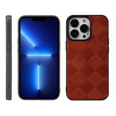 Weave Plaid PU Phone Case, For iPhone 13, For iPhone 13 Pro, For iPhone 13 Pro Max