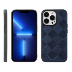 Weave Plaid PU Phone Case, For iPhone 13, For iPhone 13 Pro, For iPhone 13 Pro Max