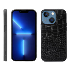 Funda de piel de vacuno con capa superior de cocodrilo para iPhone 13, iPhone 13 Pro, iPhone 13 Pro Max