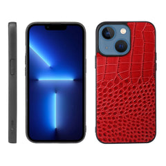 Funda de piel de vacuno con capa superior de cocodrilo para iPhone 13, iPhone 13 Pro, iPhone 13 Pro Max