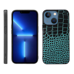 Funda de piel de vacuno con capa superior de cocodrilo para iPhone 13, iPhone 13 Pro, iPhone 13 Pro Max