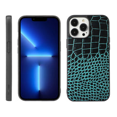 Funda de piel de vacuno con capa superior de cocodrilo para iPhone 13, iPhone 13 Pro, iPhone 13 Pro Max