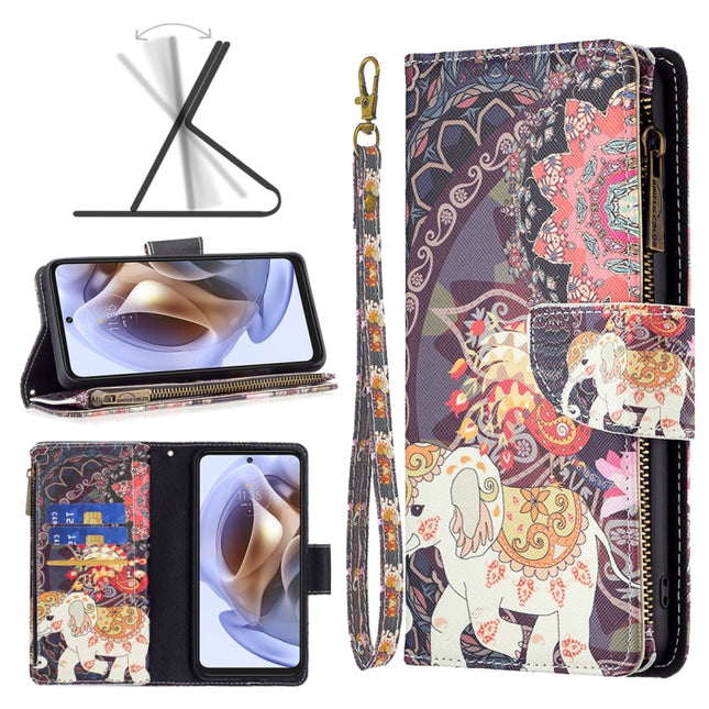 Colored Drawing Pattern Zipper Leather Phone Case, For Motorola Moto G31 / G41, For Nokia G21 / G11, For OPPO A36 / Realme 9i