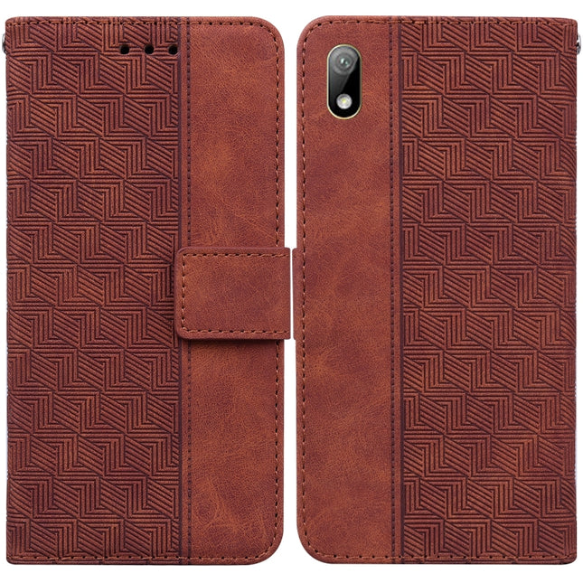Geometric Embossed Leather Phone Case, For Huawei Y5 2019 / Honor 8S, For Huawei P smart 2019/Honor 10 Lite, For Huawei P smart+ 2019/Enjoy 9s, For Huawei P smart Z/Y9 Prime 2019