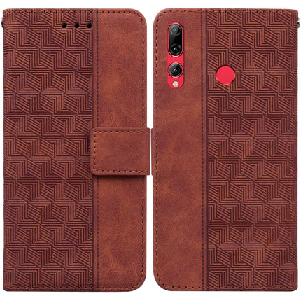 Geometric Embossed Leather Phone Case, For Huawei Y5 2019 / Honor 8S, For Huawei P smart 2019/Honor 10 Lite, For Huawei P smart+ 2019/Enjoy 9s, For Huawei P smart Z/Y9 Prime 2019