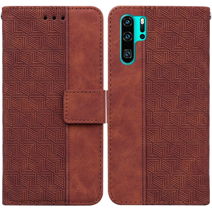 Geometric Embossed Leather Phone Case, For Huawei P30 Pro, For Huawei P40 Pro, For Huawei Y6 2019, For Huawei nova 8i/Honor 50 Lite Overseas Version