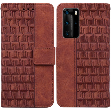 Geometric Embossed Leather Phone Case, For Huawei P30 Pro, For Huawei P40 Pro, For Huawei Y6 2019, For Huawei nova 8i/Honor 50 Lite Overseas Version
