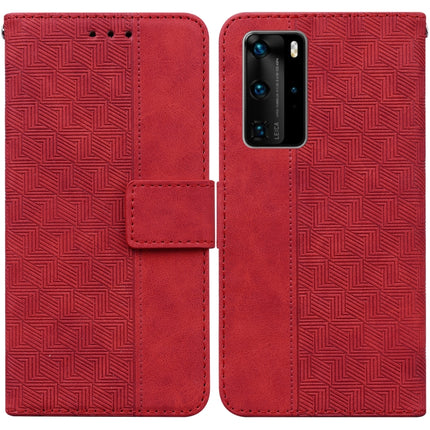 Geometric Embossed Leather Phone Case, For Huawei P30 Pro, For Huawei P40 Pro, For Huawei Y6 2019, For Huawei nova 8i/Honor 50 Lite Overseas Version