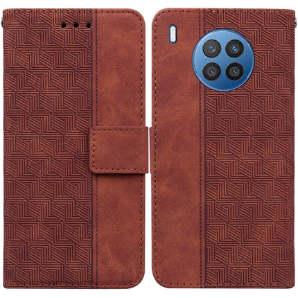 Geometric Embossed Leather Phone Case, For Huawei P30 Pro, For Huawei P40 Pro, For Huawei Y6 2019, For Huawei nova 8i/Honor 50 Lite Overseas Version