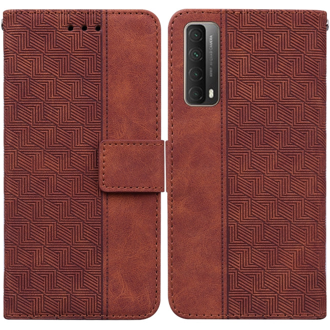 Geometric Embossed Leather Phone Case, For Huawei P smart 2021 / Y7a, For Huawei P50, For Huawei P50 Pro, For Honor 20 / Huawei nova 5T