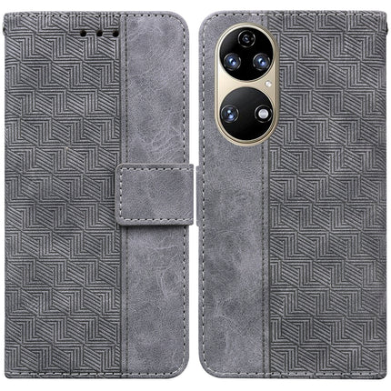 Geometric Embossed Leather Phone Case, For Huawei P smart 2021 / Y7a, For Huawei P50, For Huawei P50 Pro, For Honor 20 / Huawei nova 5T