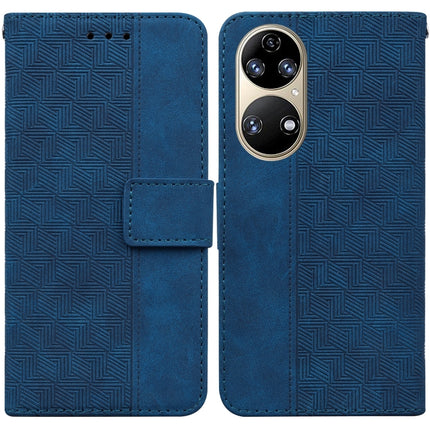 Geometric Embossed Leather Phone Case, For Huawei P smart 2021 / Y7a, For Huawei P50, For Huawei P50 Pro, For Honor 20 / Huawei nova 5T