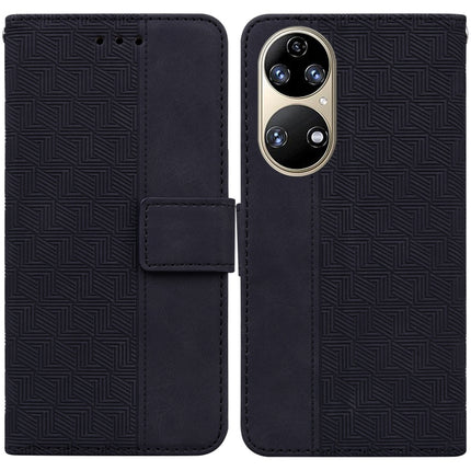 Geometric Embossed Leather Phone Case, For Huawei P smart 2021 / Y7a, For Huawei P50, For Huawei P50 Pro, For Honor 20 / Huawei nova 5T