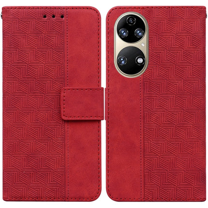 Geometric Embossed Leather Phone Case, For Huawei P smart 2021 / Y7a, For Huawei P50, For Huawei P50 Pro, For Honor 20 / Huawei nova 5T