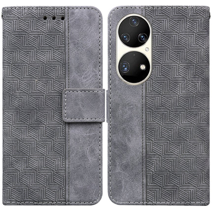 Geometric Embossed Leather Phone Case, For Huawei P smart 2021 / Y7a, For Huawei P50, For Huawei P50 Pro, For Honor 20 / Huawei nova 5T