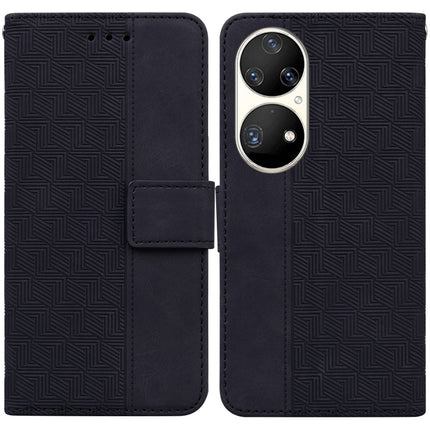 Geometric Embossed Leather Phone Case, For Huawei P smart 2021 / Y7a, For Huawei P50, For Huawei P50 Pro, For Honor 20 / Huawei nova 5T