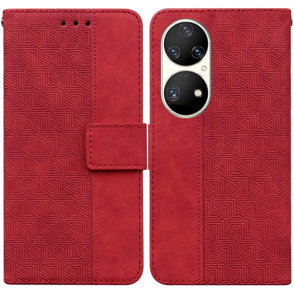Geometric Embossed Leather Phone Case, For Huawei P smart 2021 / Y7a, For Huawei P50, For Huawei P50 Pro, For Honor 20 / Huawei nova 5T