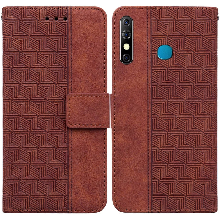Geometric Embossed Leather Phone Case, For Infinix Hot 8 X650 CC7, For Infinix Hot 9 X655C / Note 7 Lite, For Infinix Hot 10 Play / Smart 5 India, For Infinix Hot 10s / Hot 10T